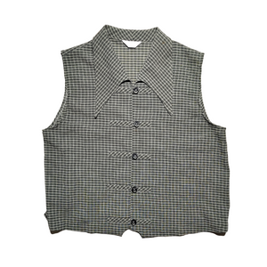 Chipao style Checkered sleeve less shirt