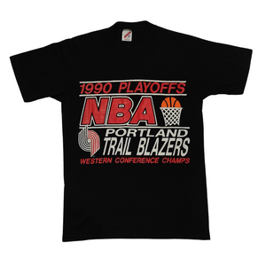 90s Vintage NBA - Portland Trail Blazers 1990 Playoffs Western Conference Champs tee