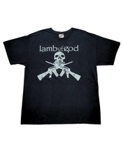 Load image into Gallery viewer, 00s Lamb of God Skull and Machine Gun Death Metal band tee
