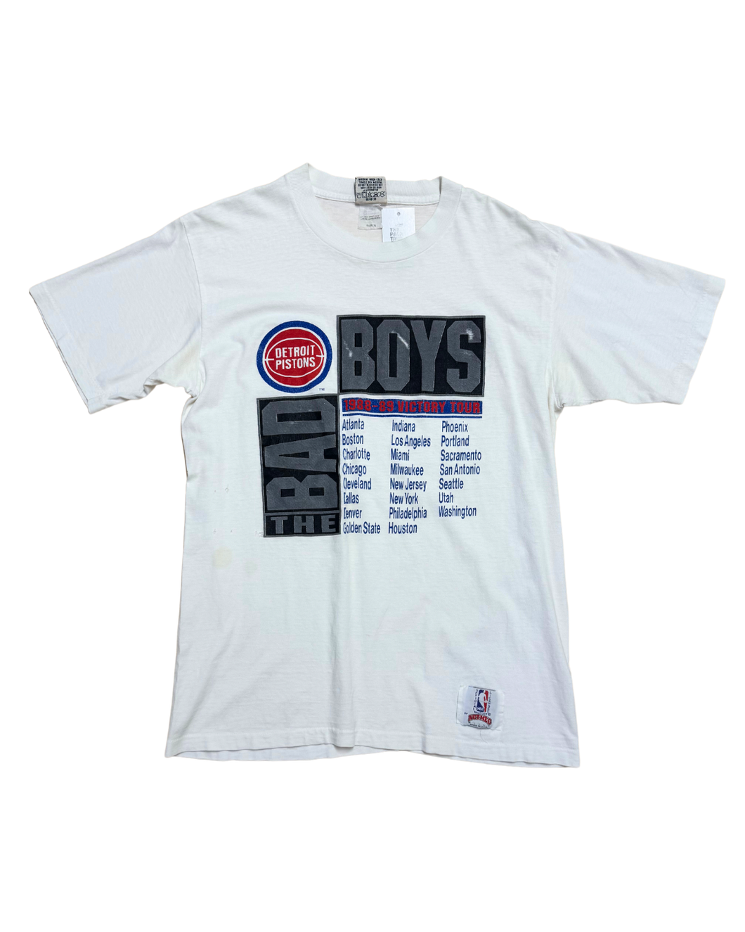 90s Detriot Pistons Bad Boys White tee
