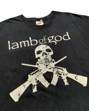 Load image into Gallery viewer, 00s Lamb of God Skull and Machine Gun Death Metal band tee
