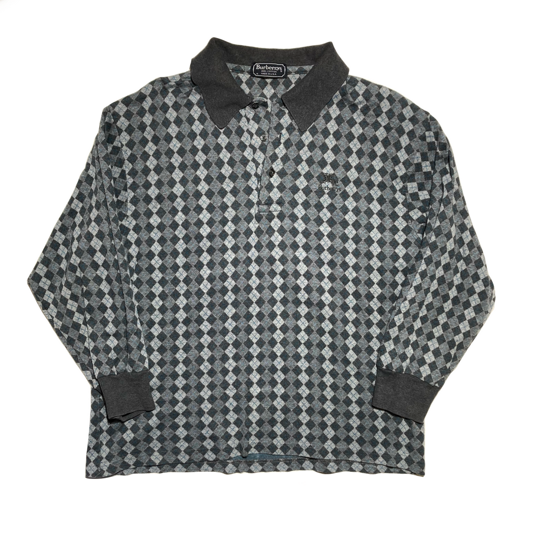 Burberry diamond pattern L/S polo shirt⁠