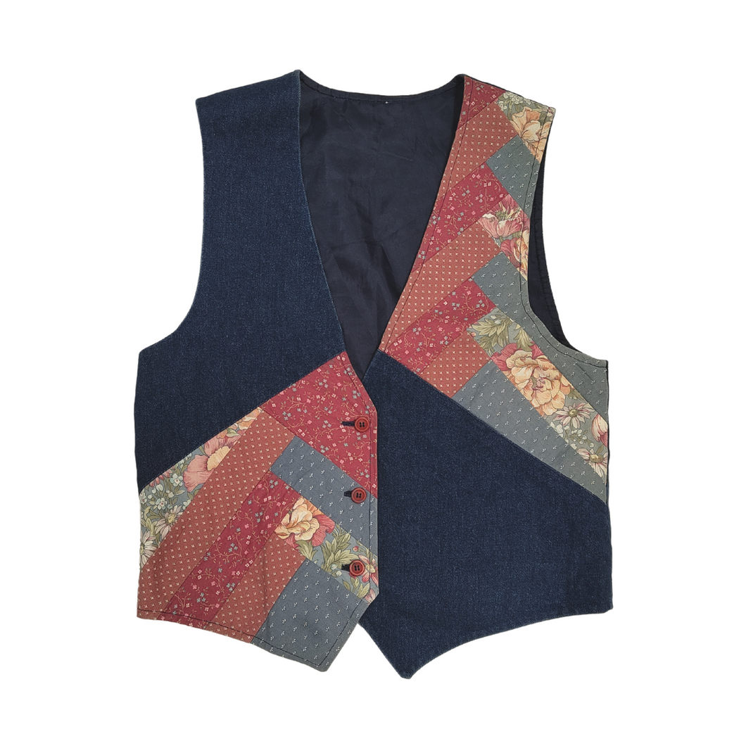 Denim patchwork vest ⁠