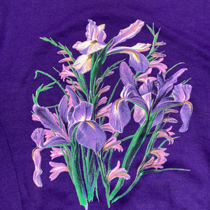 Purple Floral illustration sweatshirt ⁠